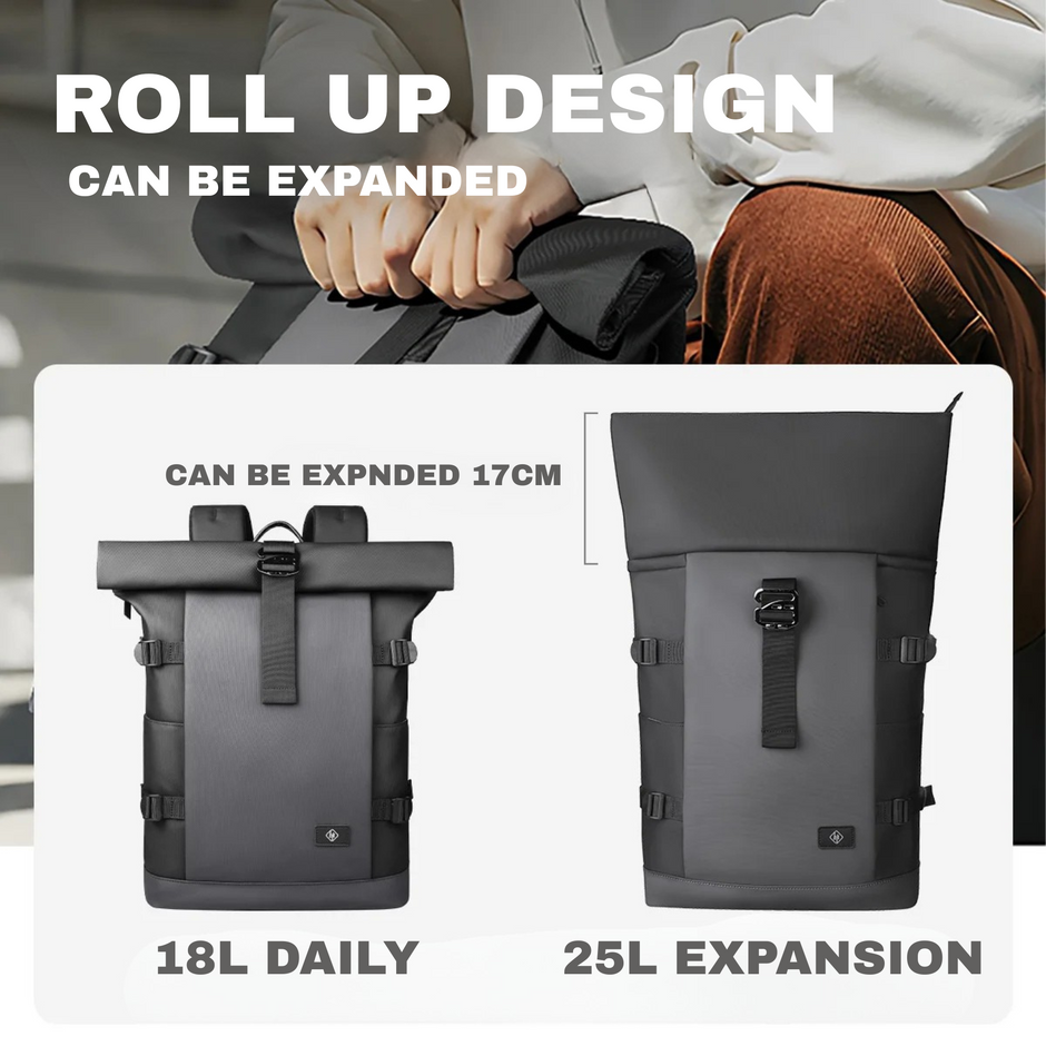 Storm Skin | Water-Resistant Roll-Top Backpack